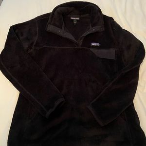 Patagonia black womens snap fleece pullover